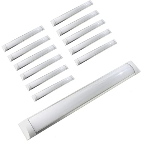 JANDEI - 12 x Slim Battern LED 36W Neutral Vit 4200K Lampa för industriella arbetsområden Hem Handel Lysrör