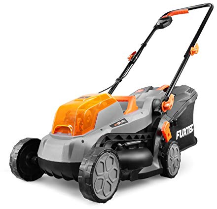 FUXTEC Cortacésped a batería 2x20V FX-E1RM20 - Ancho de Corte de 33 cm/Saco de Recogida de césped de 35L - Sin baterías ni Cargador