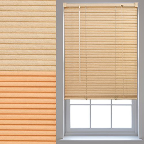 Persianas venecianas de PVC con Efecto Madera, recortables, para el hogar y la Oficina, Nuevas - Teak 115cm x 150cm