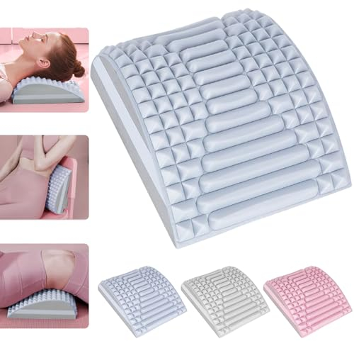 Etievort NackenundrüCkenstrecker rückenkissen, Rückenmassage und Nackenstrecker 2 In 1, rückenmassagegerät Kissen for Lower Back Pain Relief, Nackenknacker Zur Linderung (Blau)