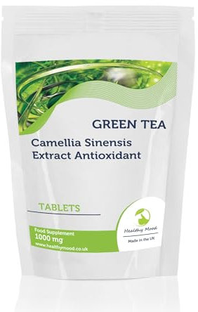 Green Tea 1000mg 60 Tablets - High-Potency Antioxidant Supplement for Energy Boost & Metabolism Support
