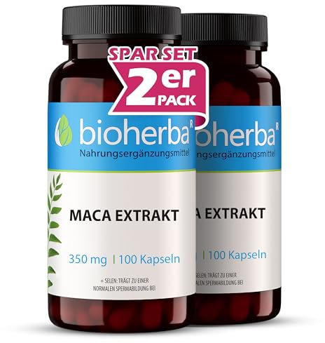 Maca Kapseln – 200 Stück hochdosiert mit 350 mg Maca-Extrakt + Selen von BIOHERBA PZN 19554965