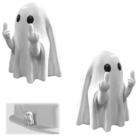 Funny Ghost Toilet Bolt Covers Decorative Toilet Screw Cover Caps, Toilet Caps for Bottom of Toilet, Halloween Cute Toilet Bowl Bolt Covers for Bathroom Decor, Cute Halloween Decor,2-Pack (White)