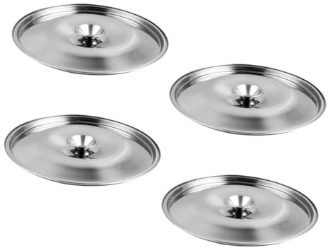 OUNONA Couvercle pour Pot d'Huile Inox 12 Cm Lot de 4 Couvercles Universels pour Casseroles Bocaux Poêles Accessoires Cuisine Adaptés à la Maison ou Hôtel Robustes et Polyvalents