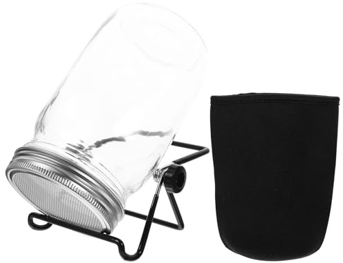 YARNOW 1 Ensemble de Pots de Germination en Acier Inoxydable avec Couvercle et Support, bocaux Mason à Large Ouverture avec Couvercle d'ombrage pour la Germination des graines et Accessoires de