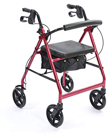 NRS Healthcare a-series 4-wheel rollator, girello – rosso