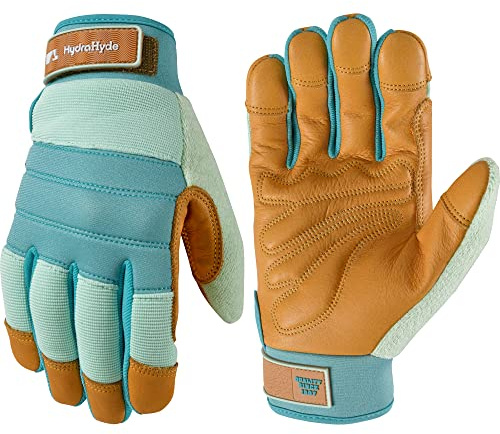 WELLS LAMONT HydraHyde - Guantes híbridos de trabajo y jardinería de piel resistentes al agua para mujer, talla L 3250