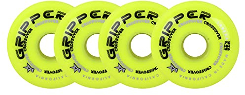 Labeda Ruote da hockey a rotelle incrociate medie 80A gialle 76mm – Set di 4 pezzi