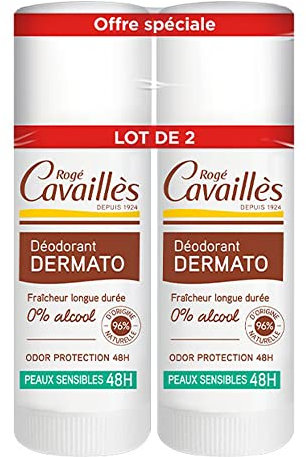 Rogé Cavaillès Dermato Deodorant für empfindliche Haut, 48 Stunden, 2 x 40 ml
