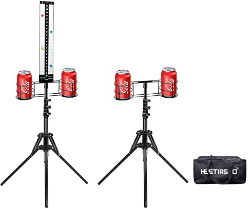 Hestiasko Cornhole resultattavla 2 set, magnetisk majshålsbehållare i metall med dryckeshållare, lätt att montera, Cornhole-tillbehör med förvaringsväska, perfekt tillbehör för utomhus- och
