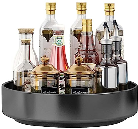 Naapesi Especiero Giratorio para Cocina Baño, 26cm Especiero Organizador Cocina, Organizador de Armario Giratorio, Giratorio Estante para Condimentos Botellas Latas Cosmético