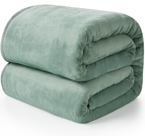 EHEYCIGA Extra Large Fleece Throw Blanket for Sofa 270x230cm, Celadon | Soft Fluffy Blanket for Bed, Warm Large Throws for Adults, Fit All Season