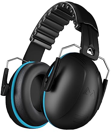 Noise Cancelling Ear muffs for Shooting Ear Protection, SNR 35dB Noise Reduction Headphones for Adult Kids Autism, Adjustable Sound proof Hearing Protection for Shooting Mowing Construction(Blue)