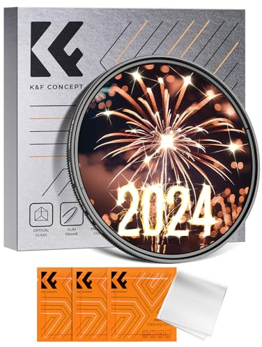 K&F CONCEPT Ø82mm Filtre Étoile 4/8 Points 2 en 1 Filtre Star Réglable Effets Spéciaux et Chiffon pour Objectif Appareil Photo (K Série)