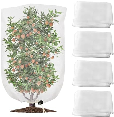 KUWUNG Filet pour Arbre Fruitier, 4 pièces Filet de Protection Contre Les Insectes,Filet de Protection des Plantes,Filet de Protection des Fleurs, Filet de Jardin (1 x 1,5 mètre)