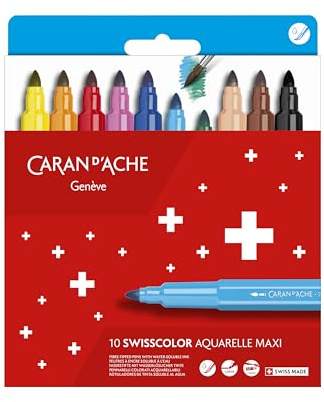 Caran d'Ache Maxi Jumbo SWISSCOLOR filtpennor/fiberpennor – ref. 195.410 -/10 Maxi fiberpennor