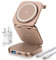 AC Island 2025 Caricatore Wireless 5 in 1, Stazione di Ricarica Mag-safe, Pieghevole Supporto di Ricarica Magnetica per iPhone 16/15/14/13/12/11 Serie, Apple Watch, per AirPods (Titanio sabbia)