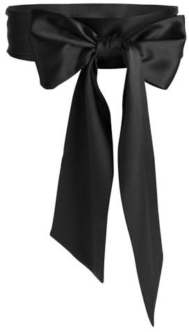 Abeillo Hochzeit Satin Schärpe Gürtel für Frauen Kleid Schärpe Braut Taille Gürtel für Party besonderen Anlass Breite Doppelseite (Schwarz)