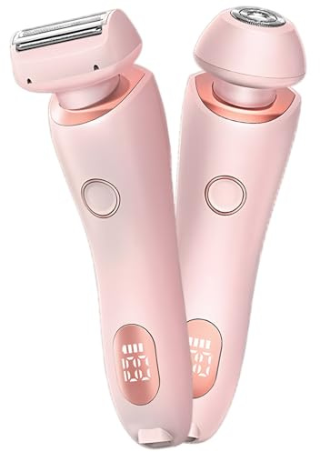 Rasoir Electrique Femme, 2 en 1 Tondeuse Femme Intime, Tondeuse Maillot Bikini, Rasoir pour visage, jambes, aisselles et zone pubienne, étanche