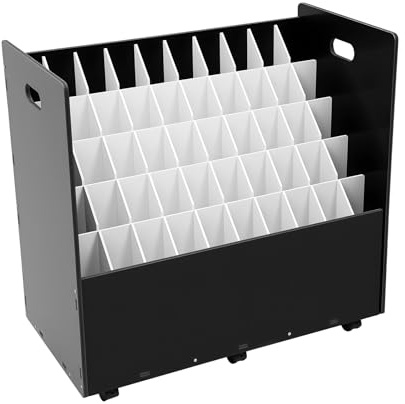 czyuRachel Roll File Organizer, contenitore con 50 scomparti, divisorio rimovibile, sistema di archiviazione a 6 ruote, organizzatore ufficio per scheda architettonica, casa, ufficio, scuola, 76 x 40