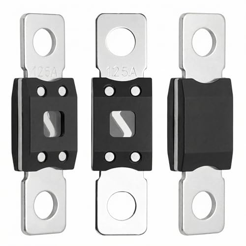 QWORK® 3 pezzi fusibili auto, 125 A, 32 V DC, a intervento lento, ideale per auto, roulotte e altro