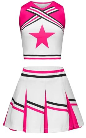 EURDFHY Uniforme de animadora Disfraz de animadora for mujer y niña, uniforme escolar competición, color rojo, for bailar(Rose Red,XXL)