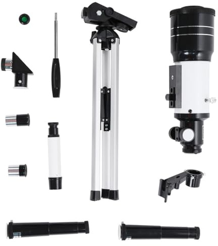 Yardenfun Telescopio Rifrattore Professionale 70Mm con Treppiede e Clip per Telefono Monoculare Portatile per e Principianti Telescopio Astronomico Regolabile per Osservazione Stellare