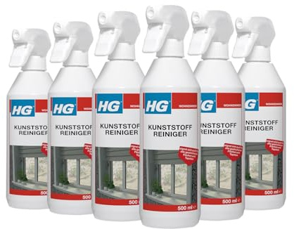 HG Kunststoffreiniger – Kunststoff Pflege & Reinigung – Entfernt Schmutz & Fett – Für Möbel, Fenster & Haushalt – 6er Set