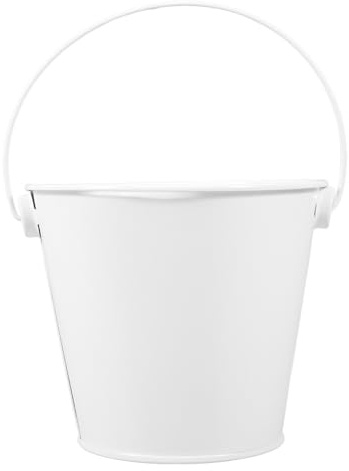 BESPORTBLE Seau de Récupération de Graisse pour Barbecue, Seau en Métal Blanc Résistant la Chaleur 8 X 10,5 X 12 Cm, Accessoire Cuisine Extérieur Polyvalent, Nettoyage Facile, 1 Pièce