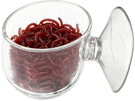 Plato para Alimentar Camarones | con Flotante de - Cuenco de Rojos | para Terrario Acuario Camarón Betta Tortuga Rana Gecko Dragón Barbudo Serpiente Araña