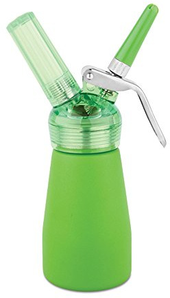 Professional N2O Aluminum Whipped Cream Dispenser with Nozzles and Cleaning Brush (250ml, Green)