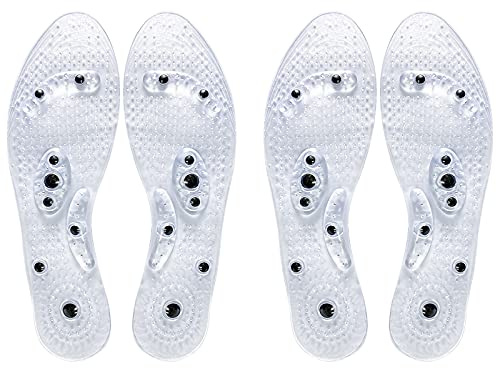 Magnetic Therapy Massage Insoles 2 Pairs Vita Breathable Foot Pad Health Relax Muscles Anti-Sweat Comfort Acupressure Improve Blood Circulation for Men Women
