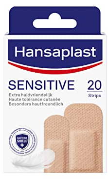 Hansaplast Sensitive Hautton Pflaster light (20 Strips), hautfreundliche und hypoallergene Wundpflaster mit Bacteria Shield & sicherer Klebkraft, schmerzlos zu entfernende Pflaster