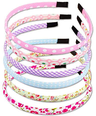 Fascia per corona di fiori per bambina 6 pezzi di cotone per capelli in poliestere multicolore per Compleanno