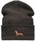 Baddery Strickmütze Herren & Damen : Dackel - Geschenk für Hundebesitzer Jäger Geschenke - Beanie Männer Mütze Gassi (Schwarz)