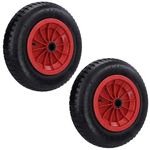 Brouette de jardin de 35,6 cm - Roues pneumatiques - Alésage de 25 mm - 150 kg - 2 pièces