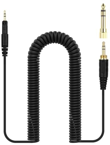 Zosvoses ATH M50X Cable Compatible with Audio Technica ATH-M50X, ATH-M40X, ATH-M60X, ATH-M70X Headphones, Coiled Audio Cable with 6.35mm Adapter, 5-10ft