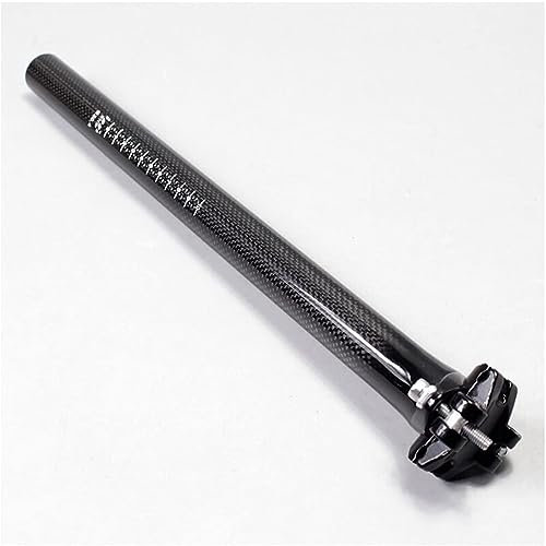 Cykelstolpe,Fjädrad sadelstolpe,Cykelsadel Kolfiber Cykelstolpe 30,4 * 350/400mm Cykelsits Tube Glansig väg/mtb Cykelsäte i kolfiber (Color : 350 x 30.4mm)