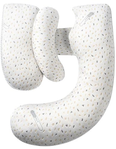 Spardar Schwangerschaftskissen, Pregnancy Pillow für Schwangere mit atmungsaktivem und abnehmbarem Kissenbezug, stützt Bauch, Rücken und Beine für Schwangere