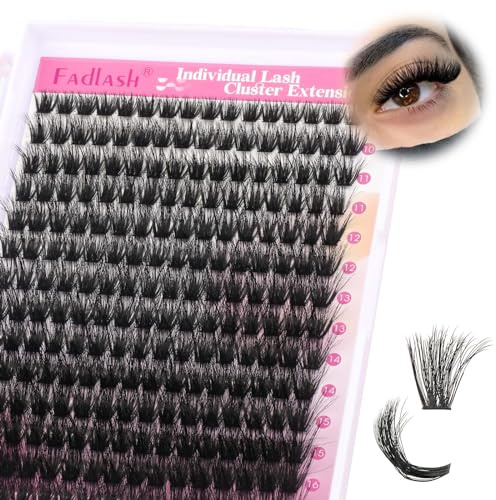 FADLASH 3D Pestañas Postizas Individuales DIY 0.07 D 8-16mm 100D Pestañas Extensión De Pestañas Racimo Suaves para Diy en Casa