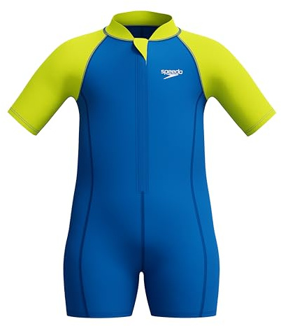 Speedo Learn to Swim Essential Wetsuit Neoprene Suit | Swimming Lessons | Soft Touch | Neoprene Costume da Bagno per Bambino, Turkish Sea, 9 Mois-12 Mois