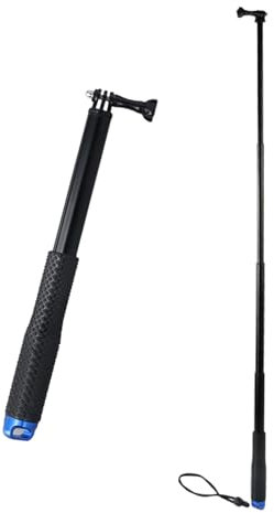 Impermeable Monopod Grip de Mano, Camara Deportiva Palo Telescópico, Palo Selfie Monopié Extensible para Cámara de Acción, Longitud Extensible 29-92 cm (Azul,29cm)