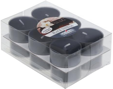 Wiedemann Duftteelichter im 12er Pack Black Vanilla 18/38 mm ca. 4 h