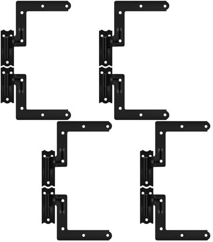 Moxweyeni 8 Pack (4 Pair) Steel Blind Shutter Hinge 1-1/16 Black Wrought Iron Shutter Hardware Lift Off Pintle Reversible Hinges for Heavy Duty Wood Frame, Brick, Doors, Window (Black)
