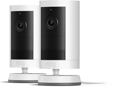 Ring Außenkamera Plus Netzstecker (Outdoor Camera Plus) | Retinal 2K | Kabellose Sicherheitskamera zur Selbstinstallation im Außenbereich | 30 Tage Gratiszeitraum für Ring Home-Abonnement |2 Kameras