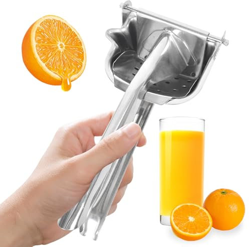 Lunaanda Presse Agrumes Manuel, Presse Citron Presse Orange en Acier Inoxydable, Presse Fruits Manuel Robuste Extracteur de Jus, Utilisé pour Jus de Citron, Jus d'Orange, Jus d'Agrumes