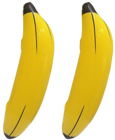 OUDQFCJ 2 Pièces Banane Gonflable, 68CM Gonflable Banane Piscine Flotteur PVC, Jouet Gonflable pour Enfant Adulte Piscine Accessoires Plage D'été Décorations Carnaval Halloween Soirées à Thème