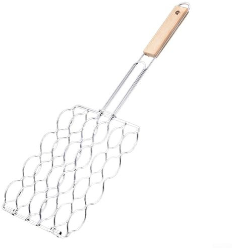 Besttoolifes Parrillas de cocción para parrilla – Rejilla doble para salchichas, parrilla de cocción, rejilla de cocción – Material: acero cromado – Dimensiones: 29 x 9 cm – 6 salchichas