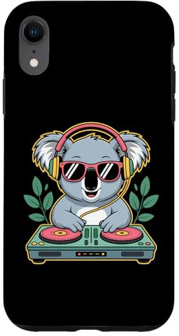Koala Dj Tocadiscos Fiesta Dj Audífonos Carcasa para iPhone XR