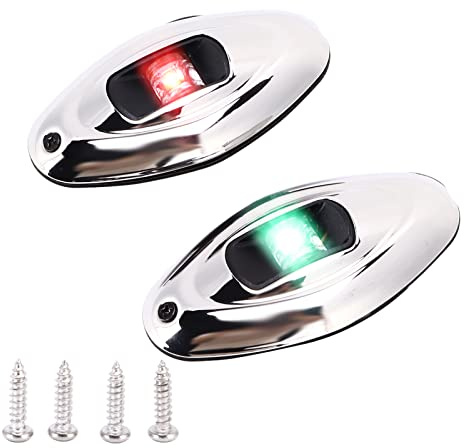 lyrlody Feu de Navigation de Bateau, Lampe de Signalisation de Voile Marine DC12V 1 Mile Nautique visibilité Vert Rouge Multifonction IP66 étanche pour Skeeters pour Yacht pour Ponton
